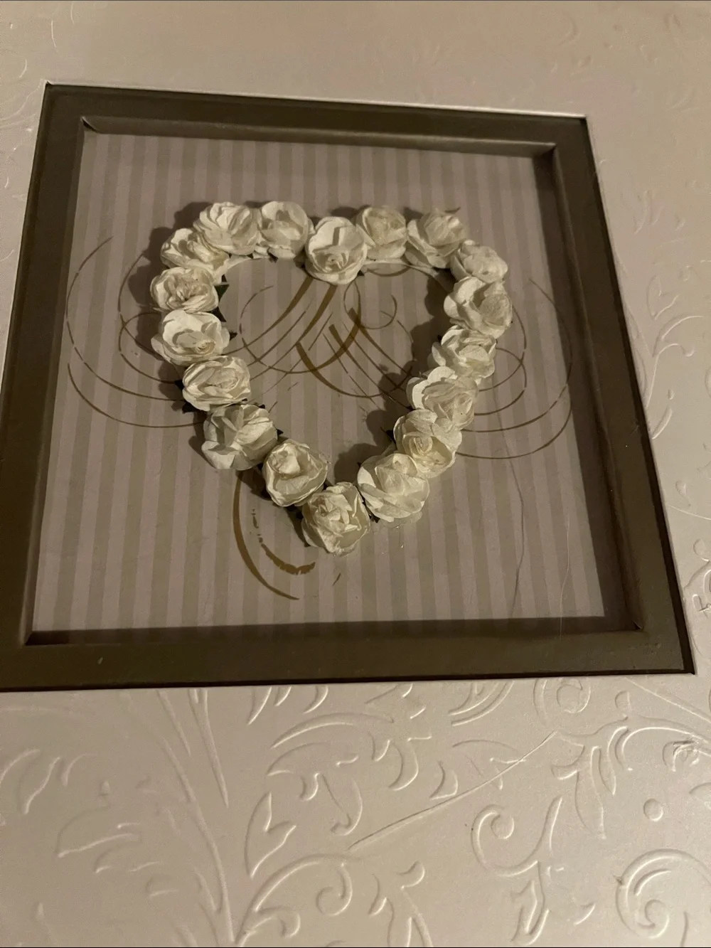 Elegant Cream Floral Heart Wedding Album